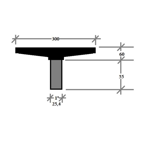 300mm MC900/1424/1624 til 1" anlgshus