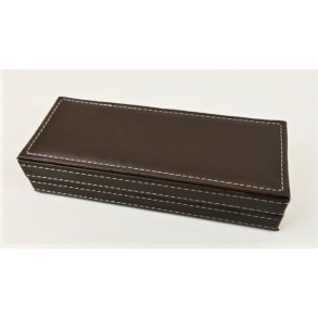 Brun/hvid lderske til penne