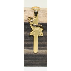 Kronhjort clips guld 7 mm rr