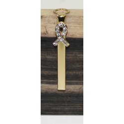 Brystkrft sljfe Guld m/hvide sten