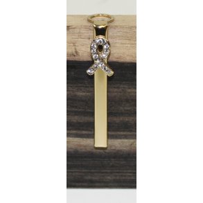 Brystkrft sljfe Guld m/hvide sten