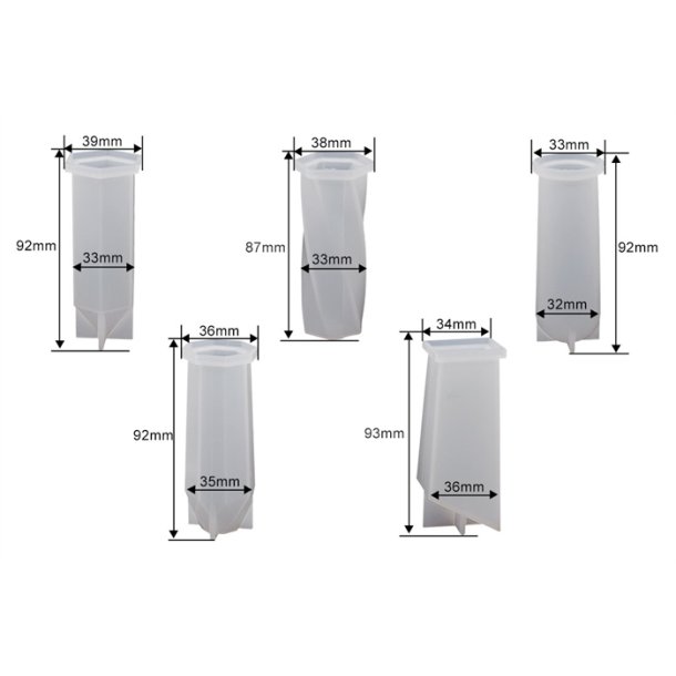 5 stk. silikone form til hndtag